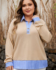 Evelynn Waffle Knit Collared PLUS Top