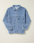 Stripe Denim Chest Pocket Oversize Jacket