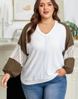 Julietta Patchwork Balloon Sleeve PLUS Blouse