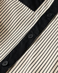 Stripe Patchwork Chest Pocket Mini Shirt Dress