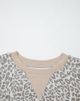 Leopard Patchwork Crew Neck Sweatshirt