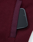 Waffle Zip Up Snap Button Hooded Jacket