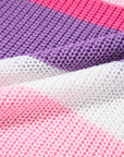 Stripe Colorblock V-Neck Sweater T-Shirt