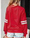 Varsity Stripe Drop Shoulder Oversized Sweatshirt