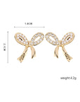 Winter Rhinestone Pearl Bow Earrings