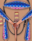 HILASON Western Horse Headstall Breast Collar Set Tack Genuine American Leather | Headstalls Bridle for Horses