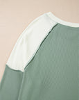 Faye Colorblock Patchwork Raglan Long Sleeve Top