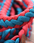 Hilason Braided Poly Barrel Racing Contest Reins Flat 1" X 8Ft Red Blue