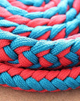 Hilason Braided Poly Barrel Racing Contest Reins Flat 1" X 8Ft Red Blue