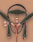HILASON Western Horse Headstall Breast Collar Set Tack Genuine American Leather | Headstalls Bridle for Horses
