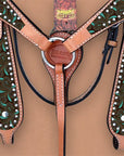 HILASON Western Horse Headstall Breast Collar Set Tack Genuine American Leather | Headstalls Bridle for Horses