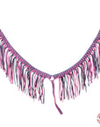 Hilason Horse Braided Cord Breastcollar Fringes Black Pink