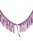 Hilason Horse Braided Cord Breastcollar Fringes Black Pink