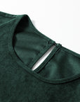 Solid Lantern Sleeve Tiered Mini Dress