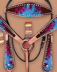 HILASON Western Horse Headstall Breast Collar Set Tack Genuine American Leather | Headstalls Bridle for Horses