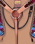 HILASON Western Horse Headstall Breast Collar Set Tack Genuine American Leather | Headstalls Bridle for Horses