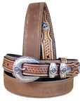 Nocona Pro Series Ranger Western Belt Full Grain Leather Basket Weave 1.5"