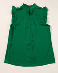 Emerald Pleated Sleeveless Top