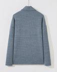 Ribbed Knit Flap Pocket Button-Up Shacket