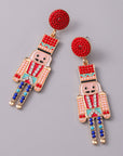 Tiana Beaded Christmas Nutcracker Earrings