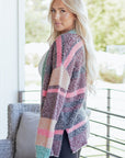 Elsa Slit Open Front Cardigan