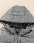 Black Hooded Long Quilted Vest PLUS Coat