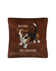 Baha Ranch Basset Hound Life is Better Throw Pillow Case Made in America