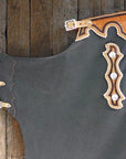 Hilason Western Bull Riding Chinks Chaps Adult Pro Rodeo Bronc Leather Brown