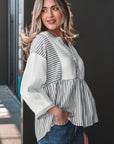 Zahra Bracelet Sleeve Babydoll Blouse
