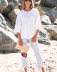 Paula Bow Knot Cutout Back Blouse