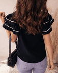 Amani Short Sleeve Textured Blouse