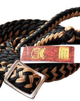 1" X 8Ft Hilason Braided Poly Barrel Horse Racing Reins Flat Grip Knots