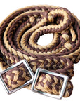 1" X 8Ft Hilason Braided Poly Barrel Horse Racing Reins Flat Grip Knots