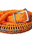 1" X 8Ft Hilason Braided Poly Horse Barrel Reins Flat Grip Knots Crystal