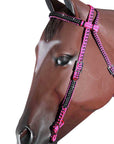 Horse Bridle Headstall Flat Braided Paracord Crystal Hilason