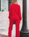Varsity Stripe Crewneck Pullover & Sweatpants Set