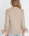 Blair Tied Cuffs Seersucker Blouse