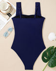 Square Neck Ruched One-Piece Swimsuit