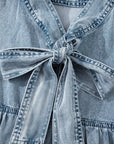 Clare Sleeveless Ruffled Chambray Dress