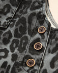 Leopard Adjustable Strap Cropped Overalls