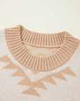 Plus Size Western Aztec Long Sleeve Sweater