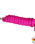 Horse Riding Poly Roping Lead Rope Fuchsia 1/4X 8 Ft Snaps Hilason
