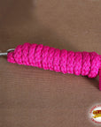 Horse Riding Poly Roping Lead Rope Fuchsia 1/4X 8 Ft Snaps Hilason