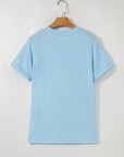Solid Short Sleeve Crew Neck Tee