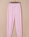 Solid Drawstring Elastic Waist Jogger Pants