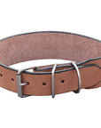 23 In Hilason Heavy Duty Handmade Genuine Leather Dog Collar Tan