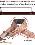 36 In Hilason Western Right Hand Gun Holster Rig 38 Cal Leather Cowboy
