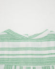 Stripe Half Buttoned Short Sleeve Blouse