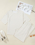 Checker Short Sleeve Tee & Lounge Pant Set