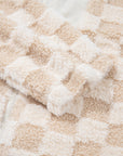 Checker Sherpa Corduroy Patchwork Zip-Up Jacket